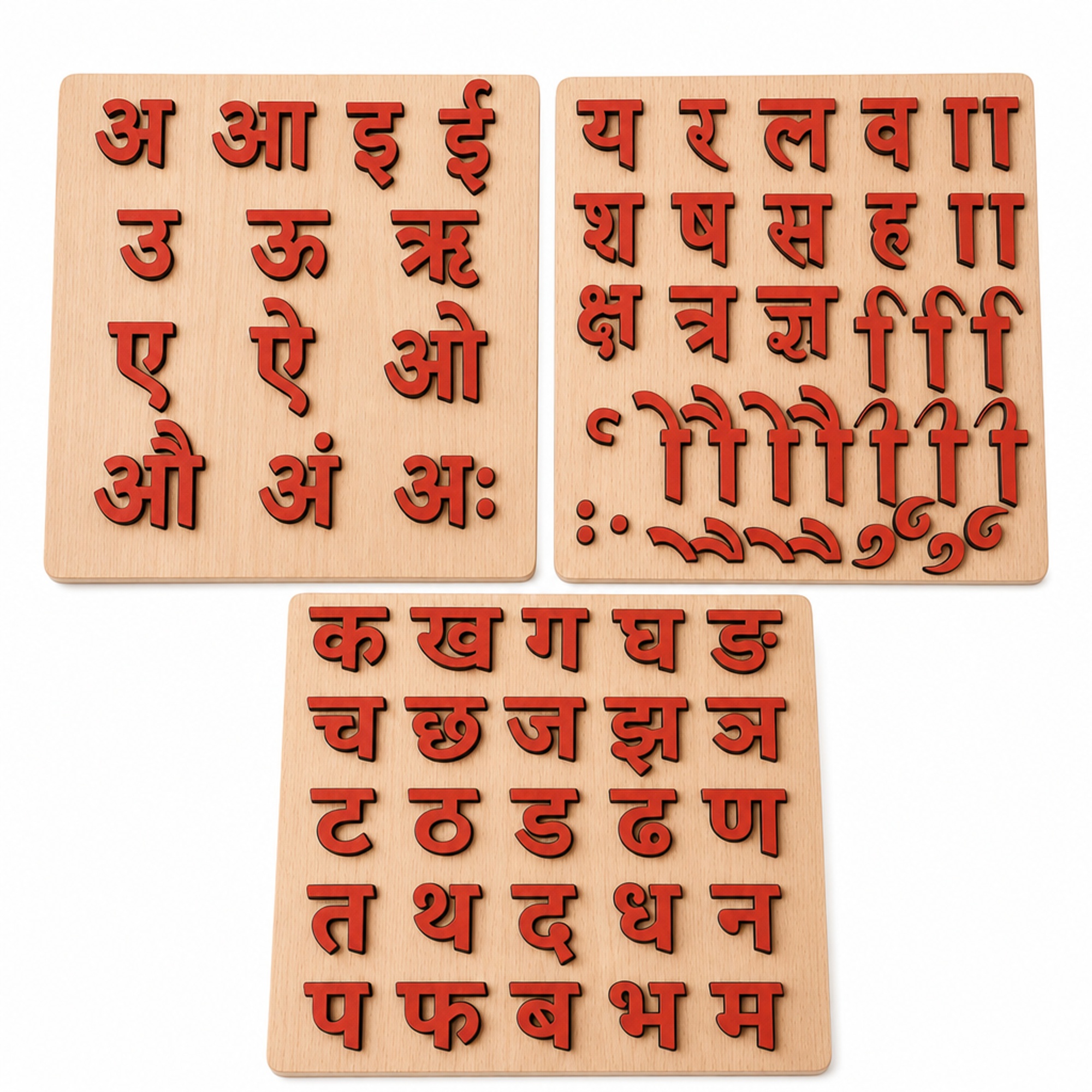 Hindi Varnamala Puzzle Board Set — Tantrums wooden toy