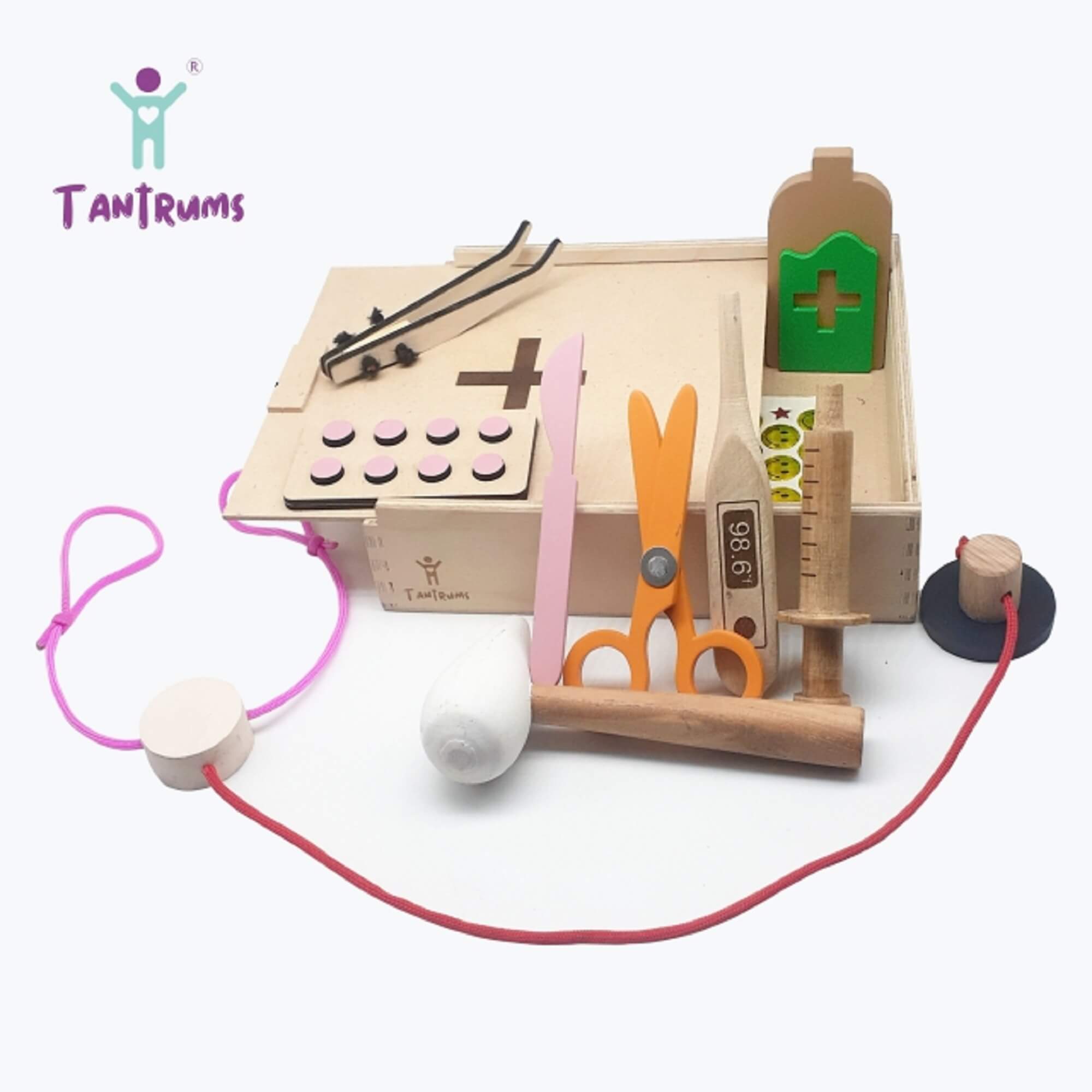 Doctor Set with Wooden Case — Tantrums wooden toy