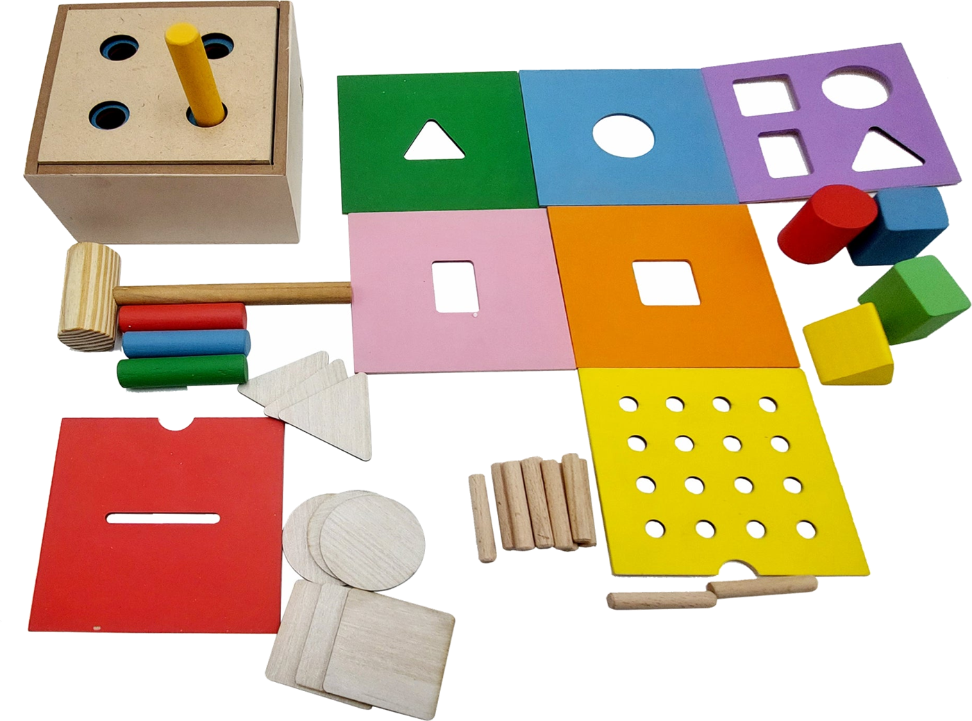 Tantrums wooden multi activity shape sorting and hammering box